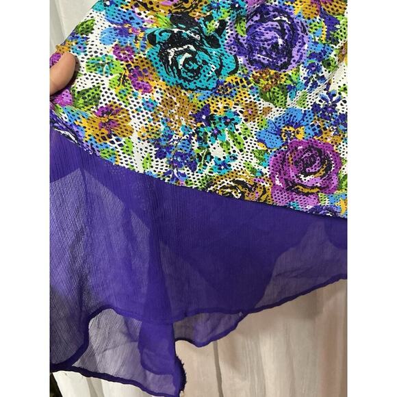 VTG Betsey Johnson Floral Rose Swim Dress Coverup Pin Up Croquette Whimsy M / L - Picture 7 of 9